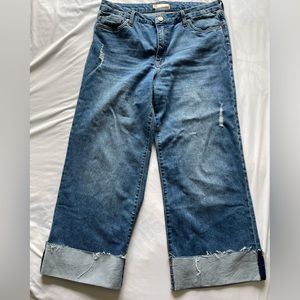 KUT Meg High Rise Fab Ab Cuffed Wide Leg in Burst 14